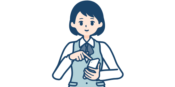 情報収集したい女性のイラスト